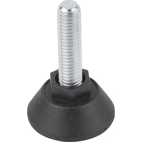 Levelling Foot Round With Hexagon M08X20, D=30, Polyamide, Comp:Steel, Kipp, Mfr#: K0675.3008X020